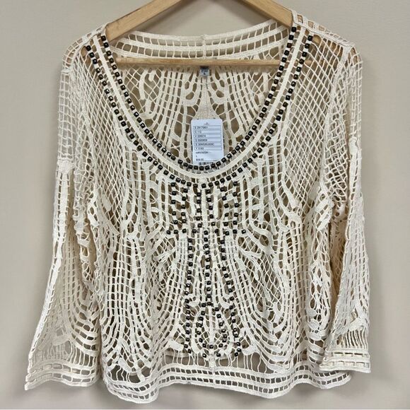 Ecote open knit studded sweater with studs size L - Picture 1 of 7